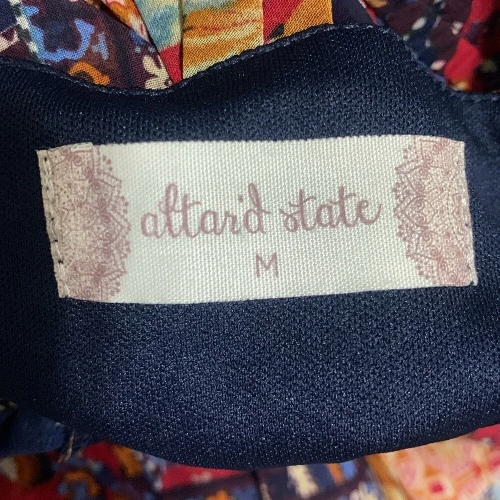 Altar'd State Womens‎ Boho Patchwork Print Mini Dress Red Blue Size Medium
